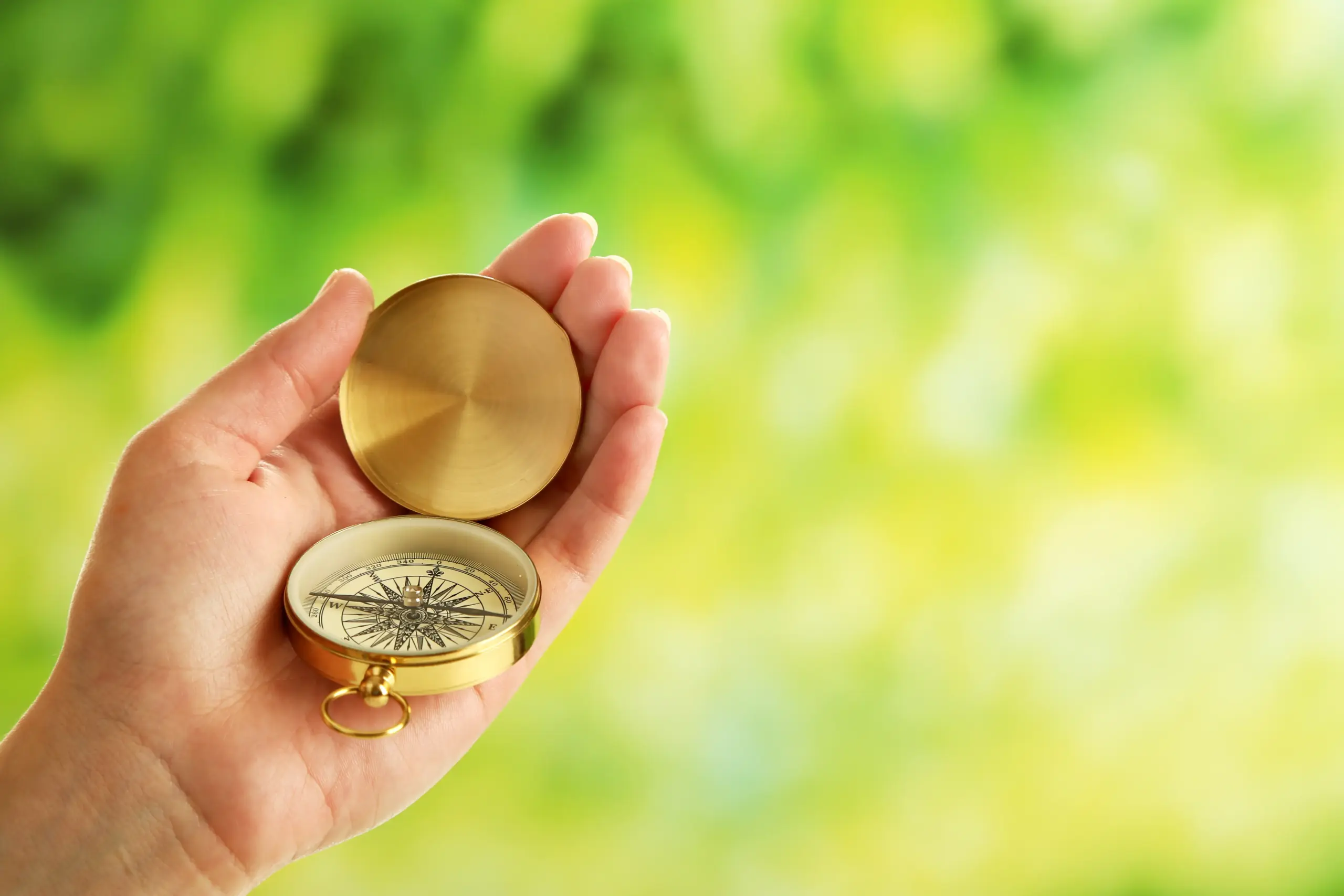 female-hand-with-compass-bright-blurred-background
